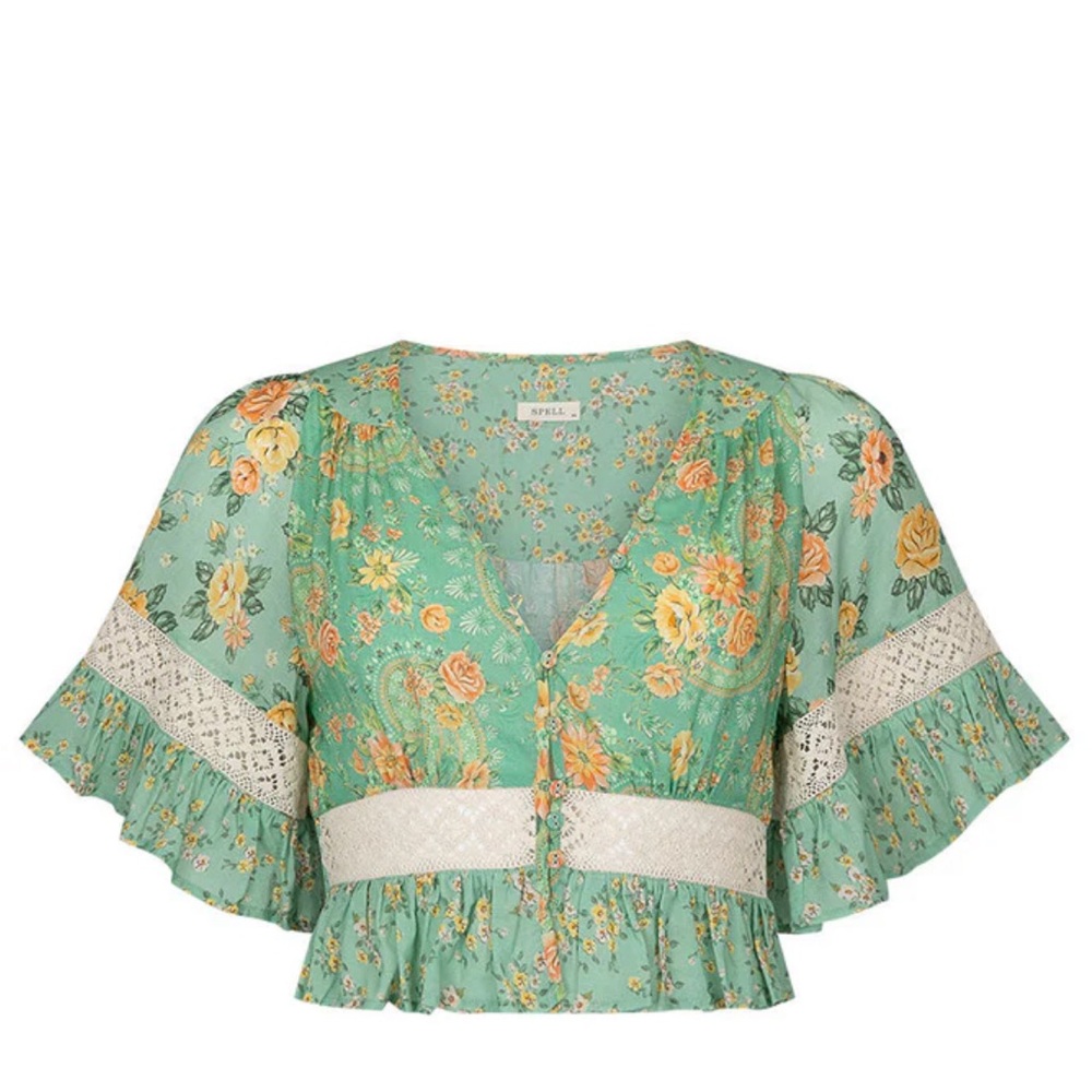 NWOT Spell Melody Cropped Blouse Size XL